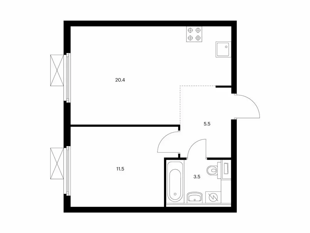 1-комнатная квартира: Москва, Новоостаповская улица, 7к2 (40.9 м) - Фото 1