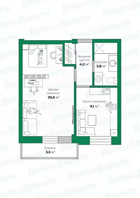 1-к кв. Кировская область, Киров ул. Ивана Попова, 93 (41.2 м) - Фото 1