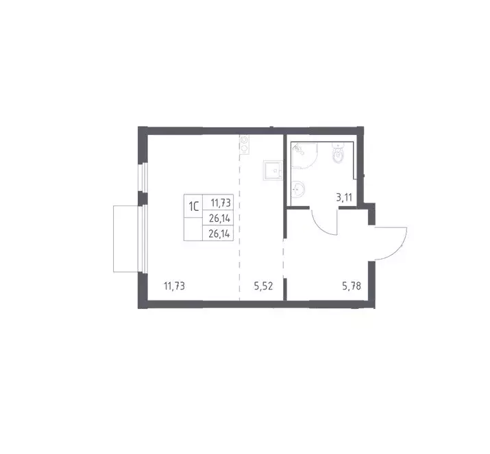 Продаётся квартира-студия, 26.14 м - Фото 0
