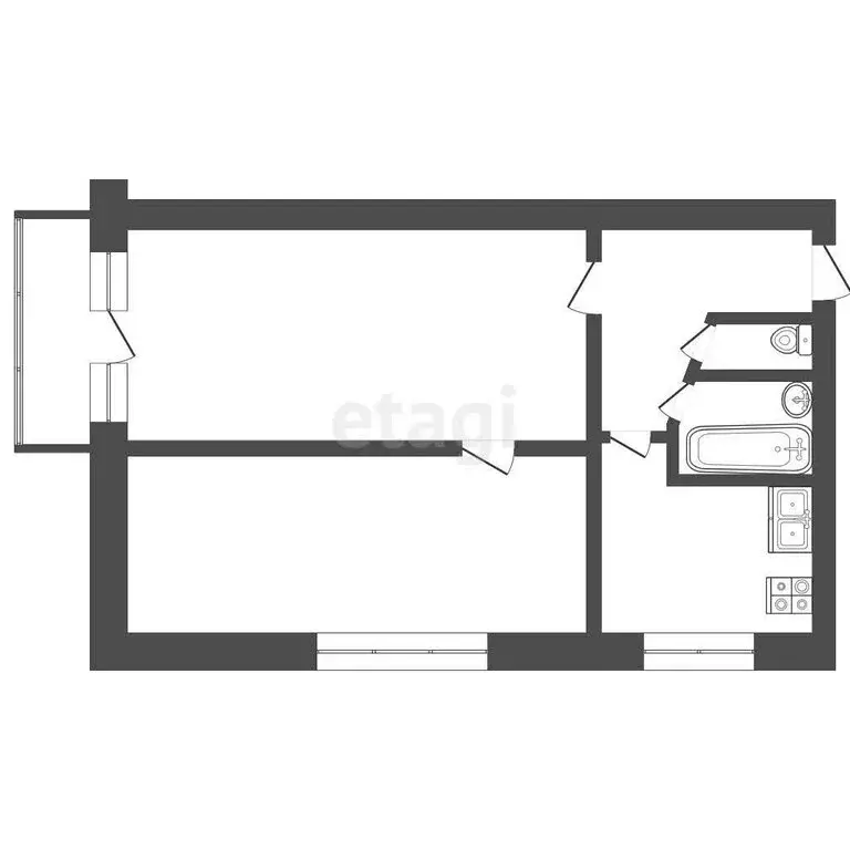 2-комнатная квартира: село Бобровка, 4-й квартал, 5 (40.4 м) - Фото 1