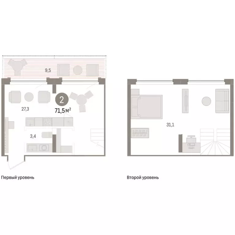 2-комнатная квартира: Тюмень, Причальная улица, 5 (71.48 м) - Фото 2