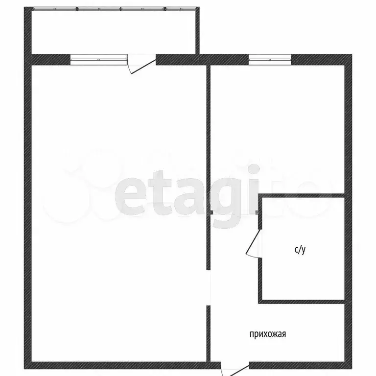 1-к. квартира, 29,8 м, 2/5 эт. - Фото 0