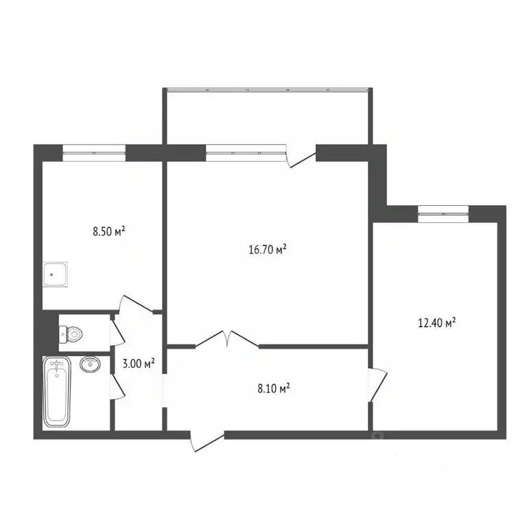 2-к кв. Красноярский край, Красноярск 9 Мая ул., 69 (53.0 м) - Фото 1