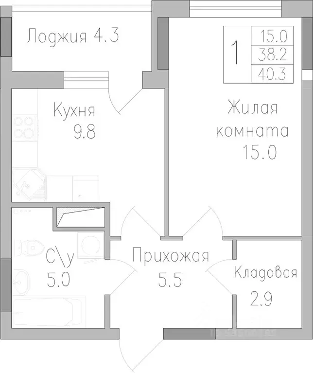 1-к кв. Липецкая область, Липецк Поколение жилой комплекс (40.3 м) - Фото 0