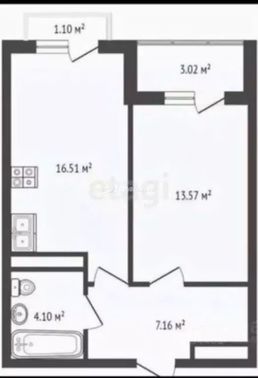 1-к кв. Крым, Симферопольский район, с. Мирное ул. Славы, 50к2 (40.0 ... - Фото 2