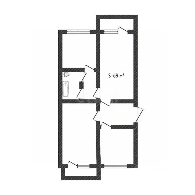 3-к кв. Алтайский край, Бийск ул. Петра Мерлина, 20 (69.0 м) - Фото 2
