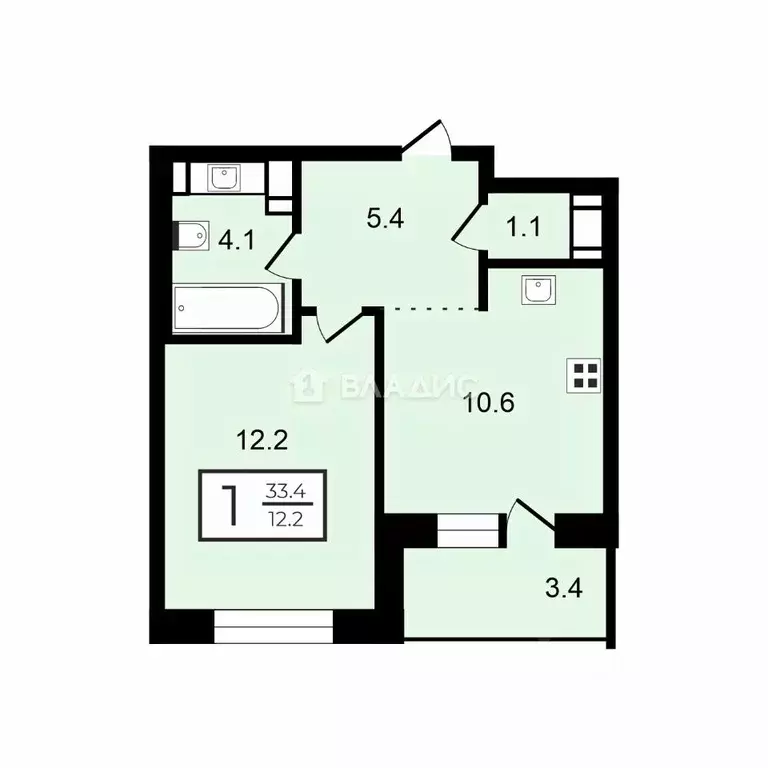 1-к кв. Санкт-Петербург бул. Измайловский, 11 (33.4 м) - Фото 1