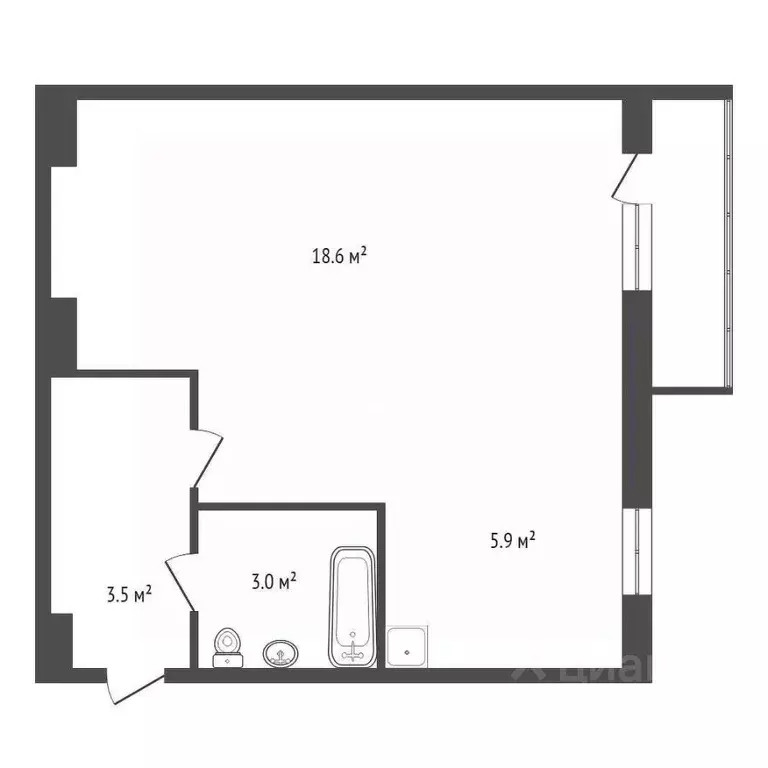 1-к кв. Красноярский край, Красноярск ул. Щорса, 3 (33.0 м) - Фото 2