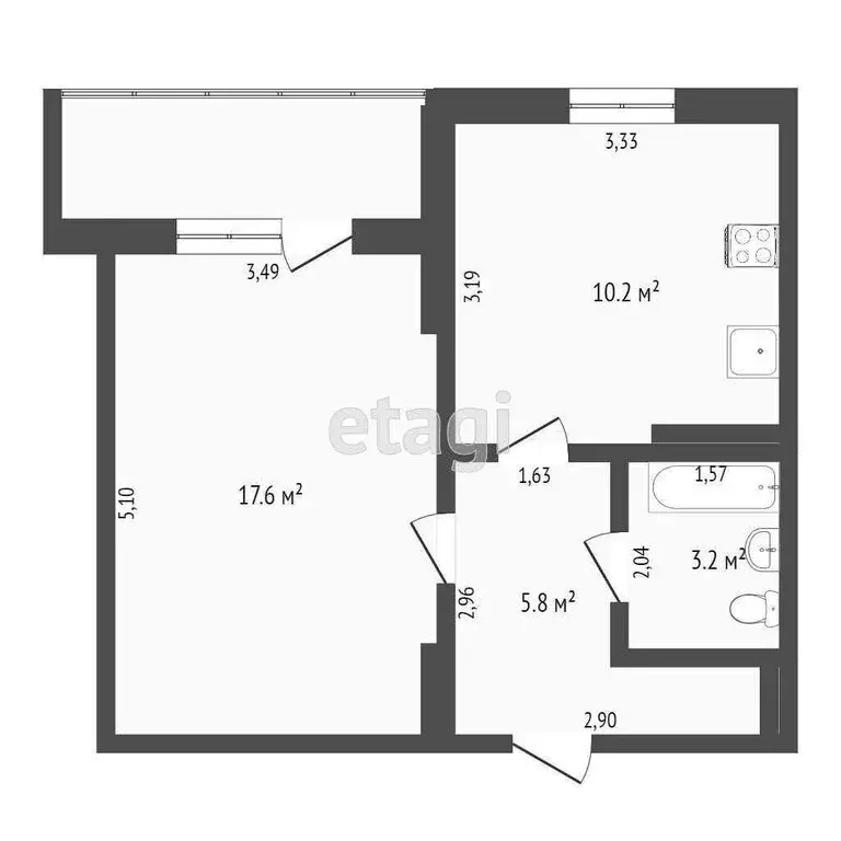 1-комнатная квартира: Улан-Удэ, Ключевская улица, 61 (36.5 м) - Фото 0