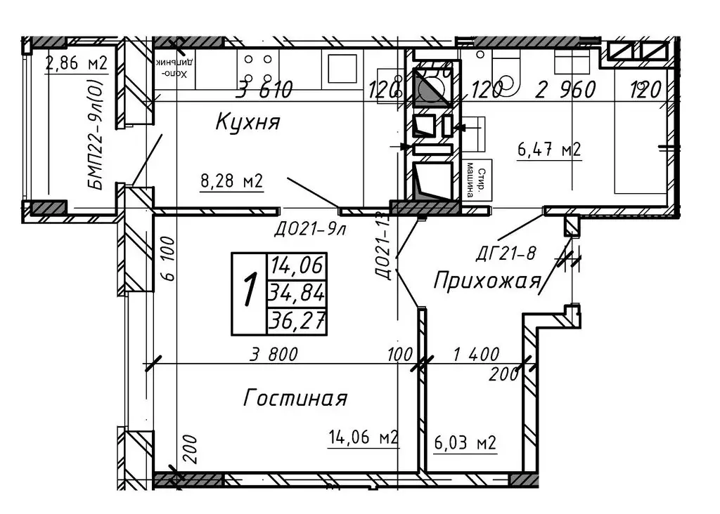 1-комнатная квартира: Калуга, Азаровская улица, 40к4 (36.05 м) - Фото 0