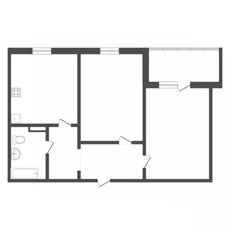 2-к кв. Тюменская область, Тюмень ул. Новоселов, 107к2 (42.2 м) - Фото 1