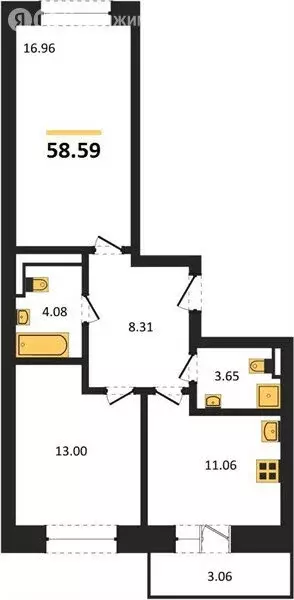 2-комнатная квартира: Киров, улица Дмитрия Козулева, 9к2 (58.59 м) - Фото 0