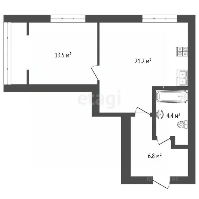 1-к кв. Крым, Саки ул. 9-ти Героев (45.7 м) - Фото 2
