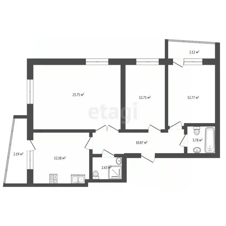 3-к кв. Башкортостан, Стерлитамак просп. Октября, 99 (81.9 м) - Фото 2