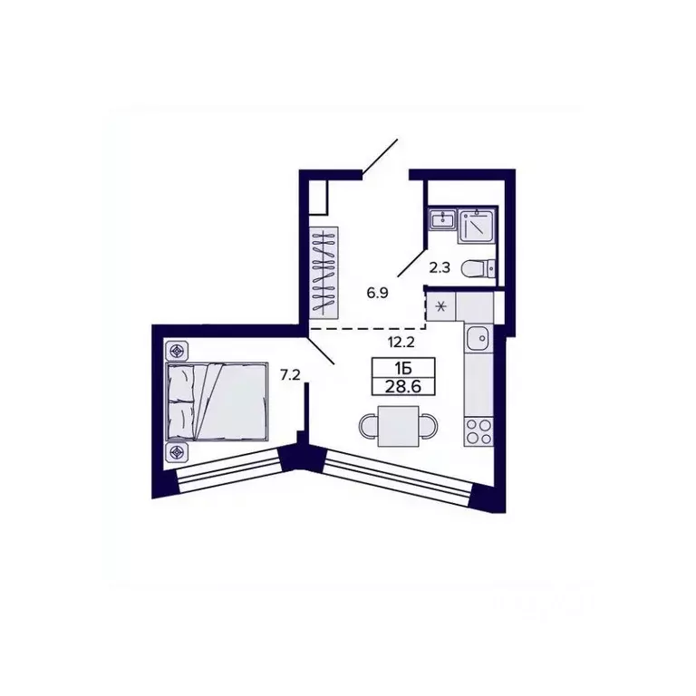 1-к кв. Хабаровский край, Хабаровск ул. Карла Маркса, 96/1 (28.59 м) - Фото 1