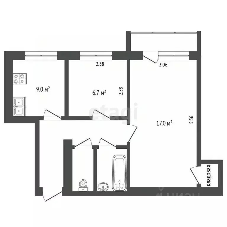 2-к кв. Москва Новохорошевский проезд, 9 (40.3 м) - Фото 2