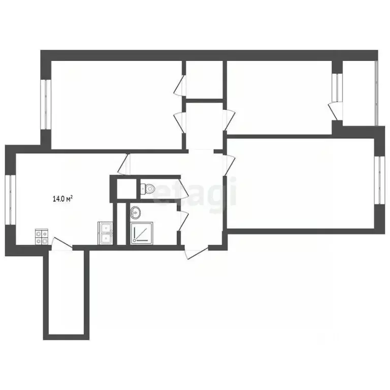 3-к кв. Смоленская область, Смоленск ул. Попова, 113А (80.3 м) - Фото 2