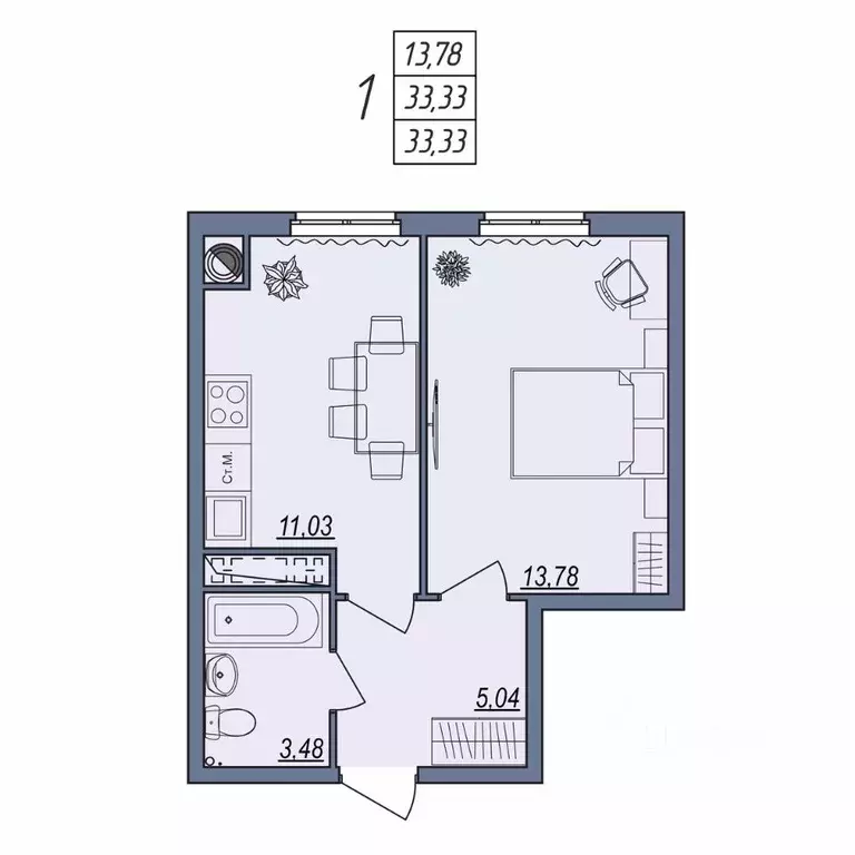 1-к кв. Волгоградская область, Волгоград ул. Тракторостроителей, 31/1 ... - Фото 1