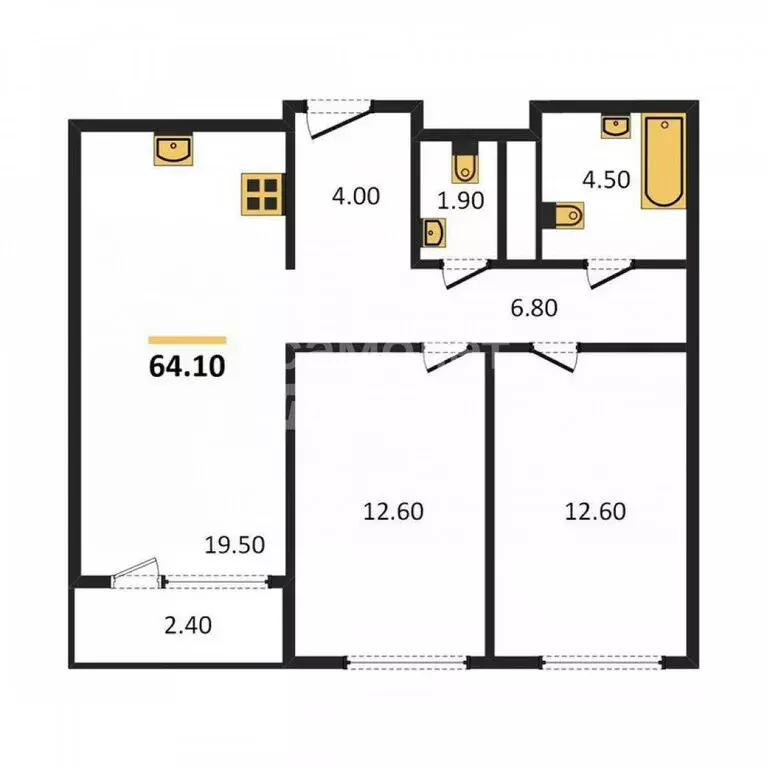 3-комнатная квартира: Ижевск, улица Карла Либкнехта, 46 (64 м) - Фото 1