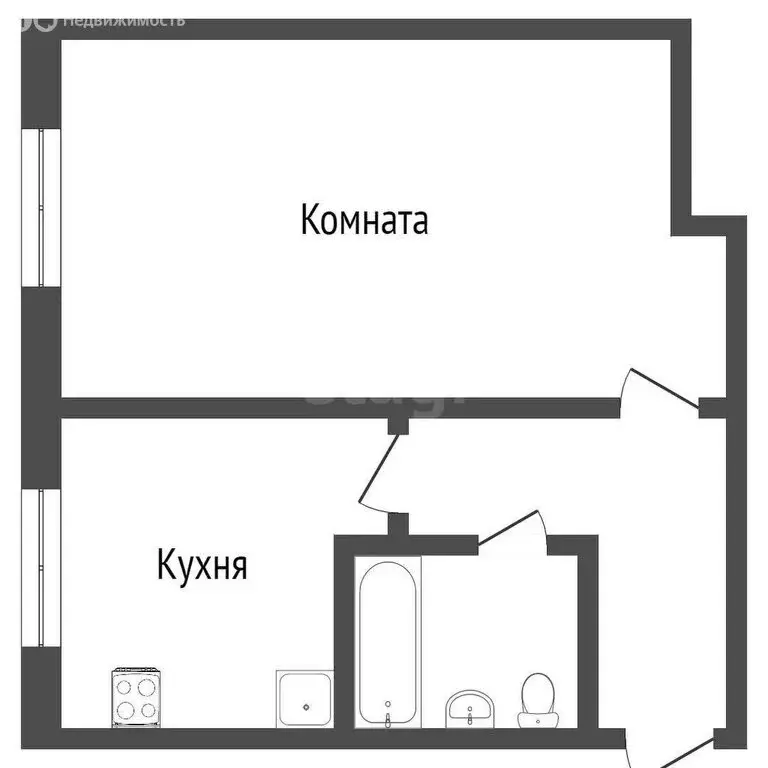 1-комнатная квартира: Вологда, улица Дзержинского, 27 (31 м) - Фото 0