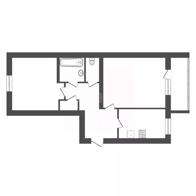 2-к кв. Тюменская область, Тюмень Комбинатская ул., 38 (45.0 м) - Фото 1