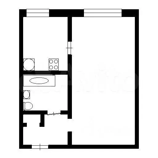 1-к. квартира, 30 м, 1/5 эт. - Фото 0