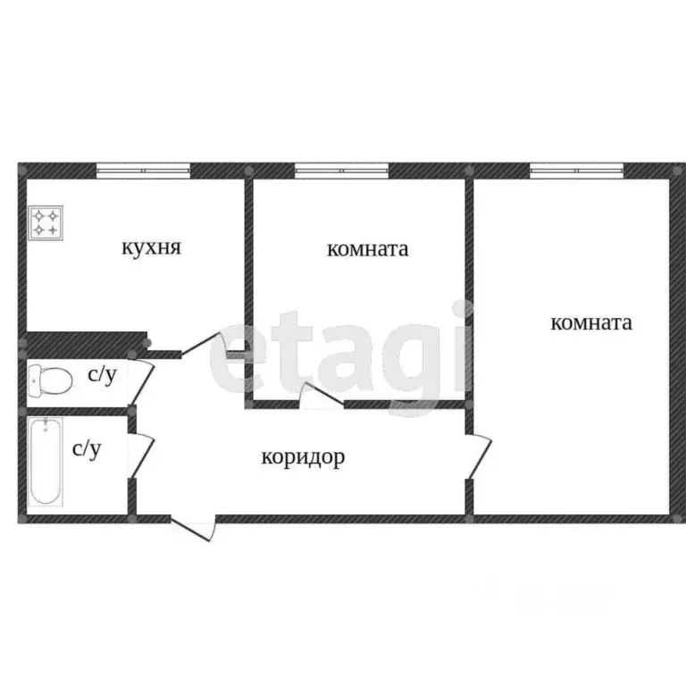 2-к кв. Ханты-Мансийский АО, Сургут ул. Нефтяников, 2 (44.4 м) - Фото 1