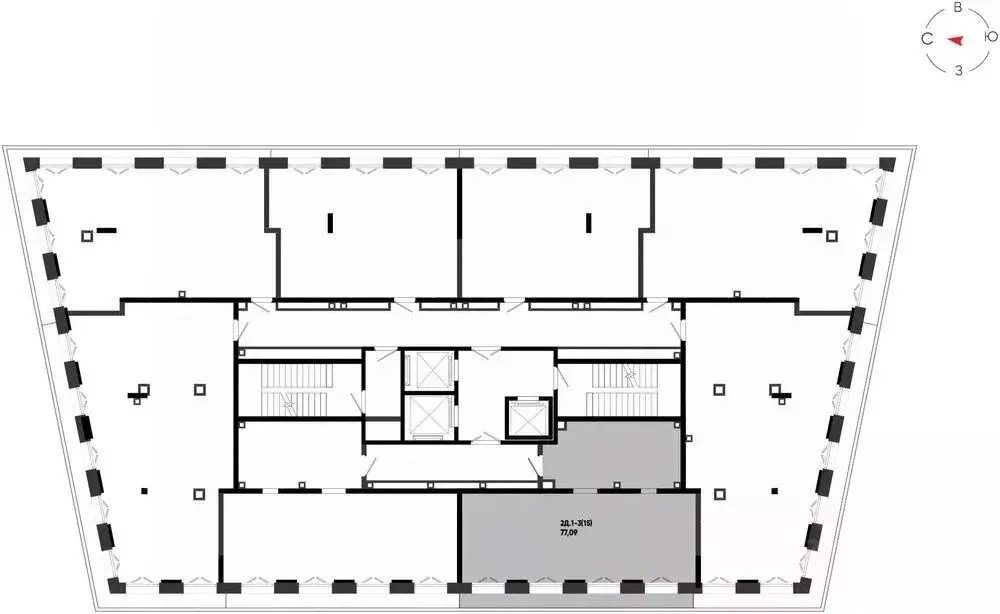 2-к кв. Татарстан, Казань Яналиф жилой комплекс (77.09 м) - Фото 2