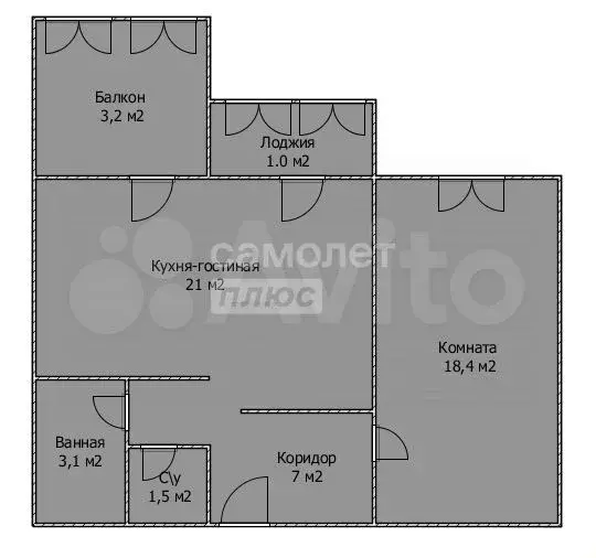 2-к. квартира, 51 м, 2/9 эт. - Фото 0