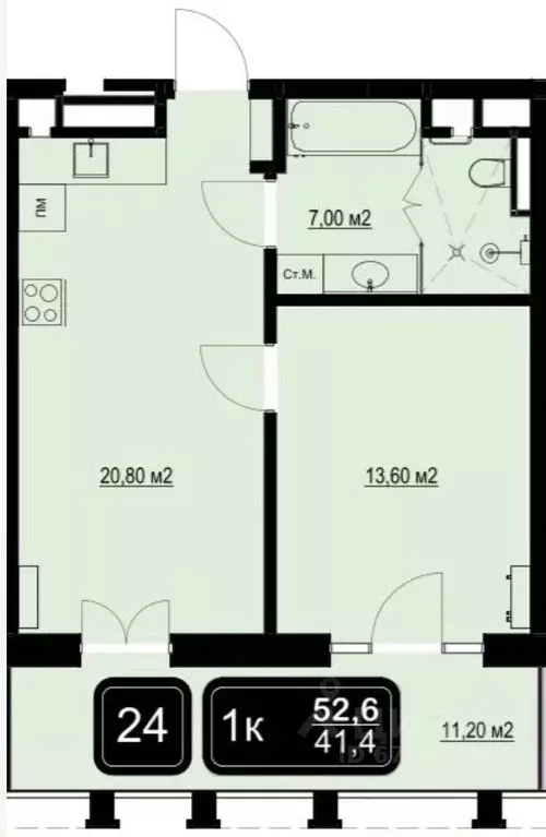 1-к кв. Краснодарский край, Анапа Пионерский просп. (52.6 м) - Фото 1