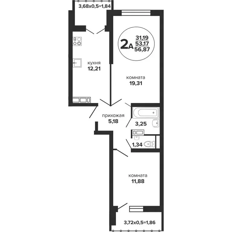 2-комнатная квартира: Краснодар, Российская улица, 257/7 (58.45 м) - Фото 0