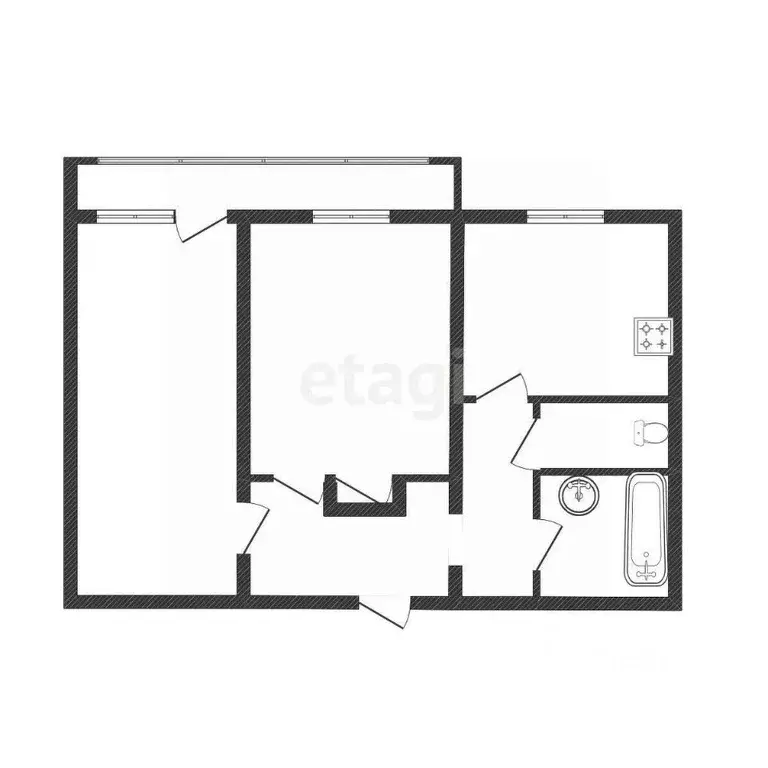 2-к кв. Иркутская область, Иркутск Байкальская ул., 204 (49.0 м) - Фото 1