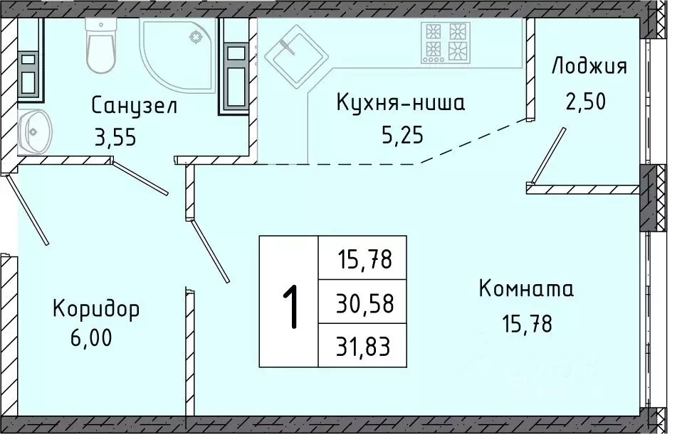 Студия Крым, Алушта городской округ, Партенит пгт  (31.83 м) - Фото 0