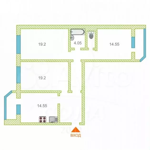 3-к. квартира, 90 м, 6/14 эт. - Фото 0