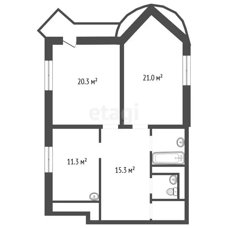 2-комнатная квартира: Воронеж, улица Шишкова, 103 (75.7 м) - Фото 1