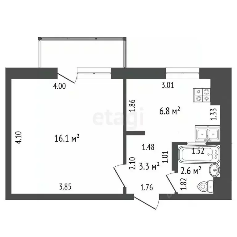 1-к кв. Крым, Евпатория ул. Чапаева, 83 (28.8 м) - Фото 2