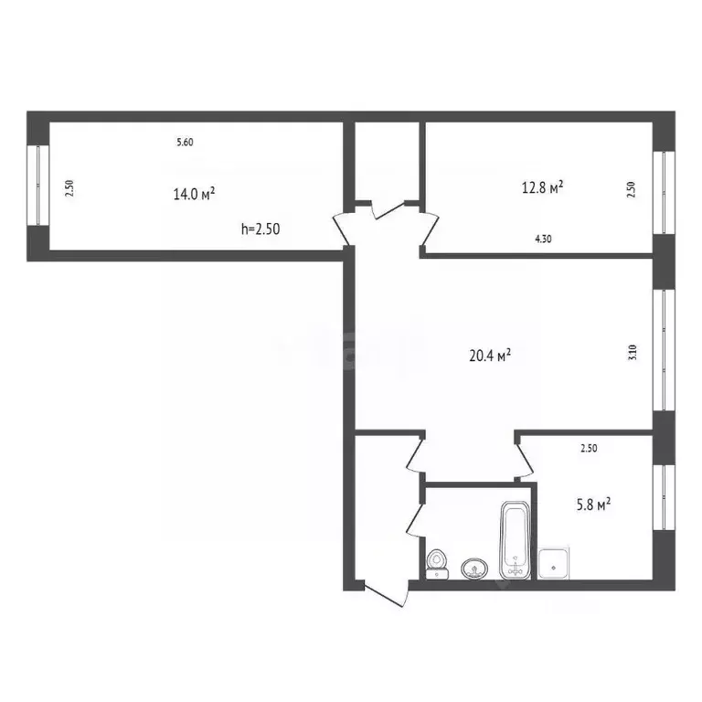 3-к кв. Красноярский край, Красноярск ул. Крупской, 24 (45.0 м) - Фото 1