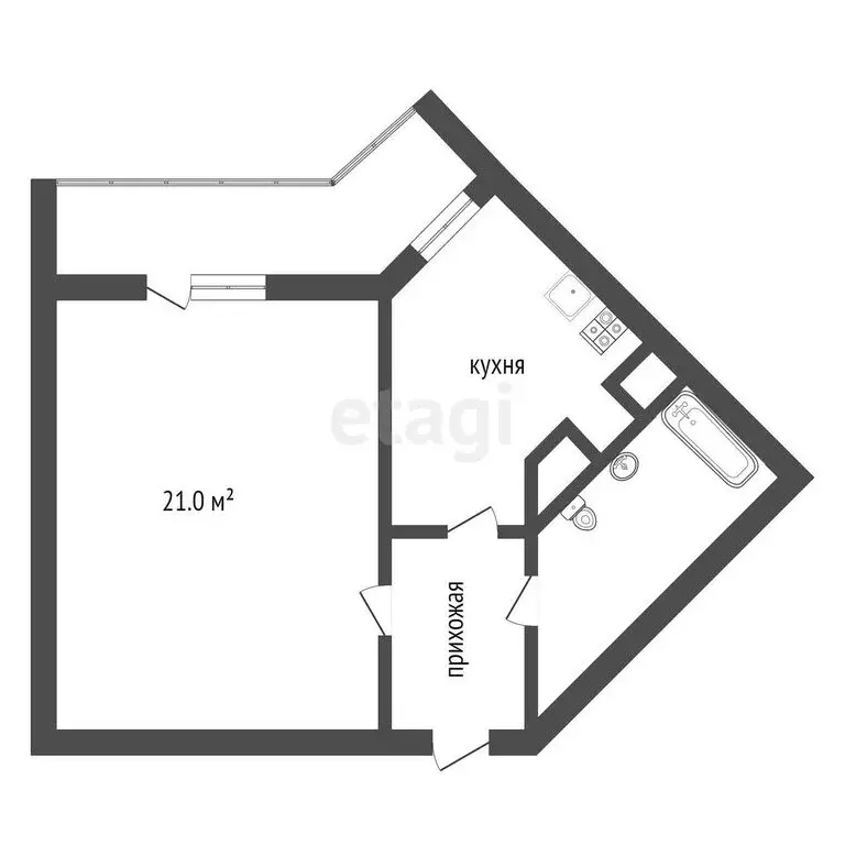 1-комнатная квартира: Воронеж, улица Космонавта Комарова, 8А (43 м) - Фото 1