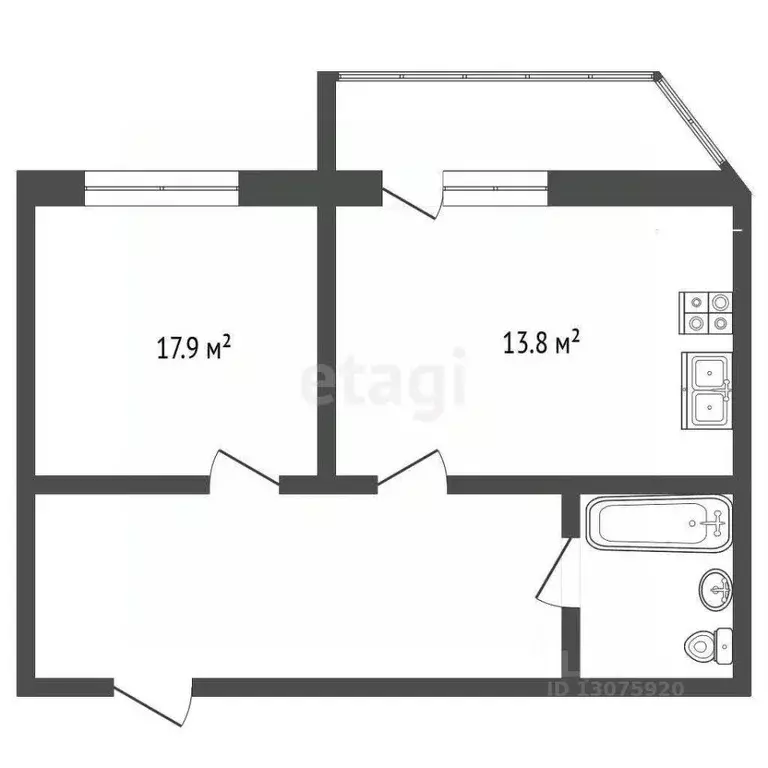 1-к кв. Ярославская область, Ярославль Летная ул., 12 (42.2 м) - Фото 2