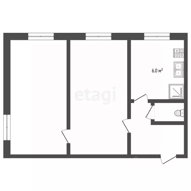 2-к кв. Владимирская область, Муром Красногвардейская ул., 10А (38.2 ... - Фото 0