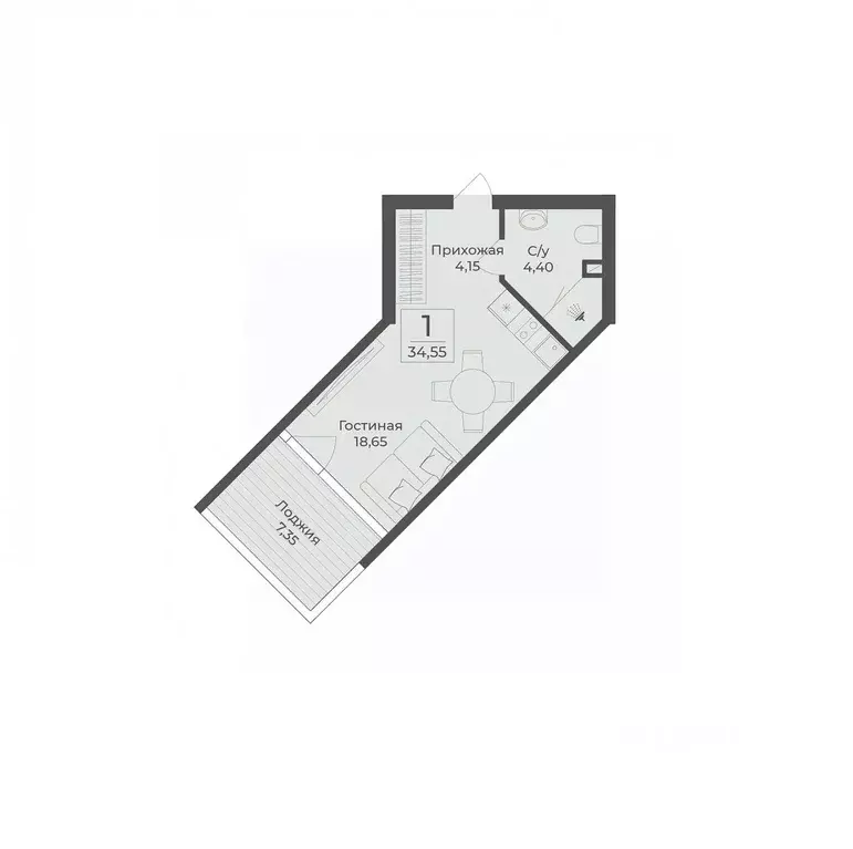 Студия Крым, Сакский район, с. Лесновка  (34.55 м) - Фото 0