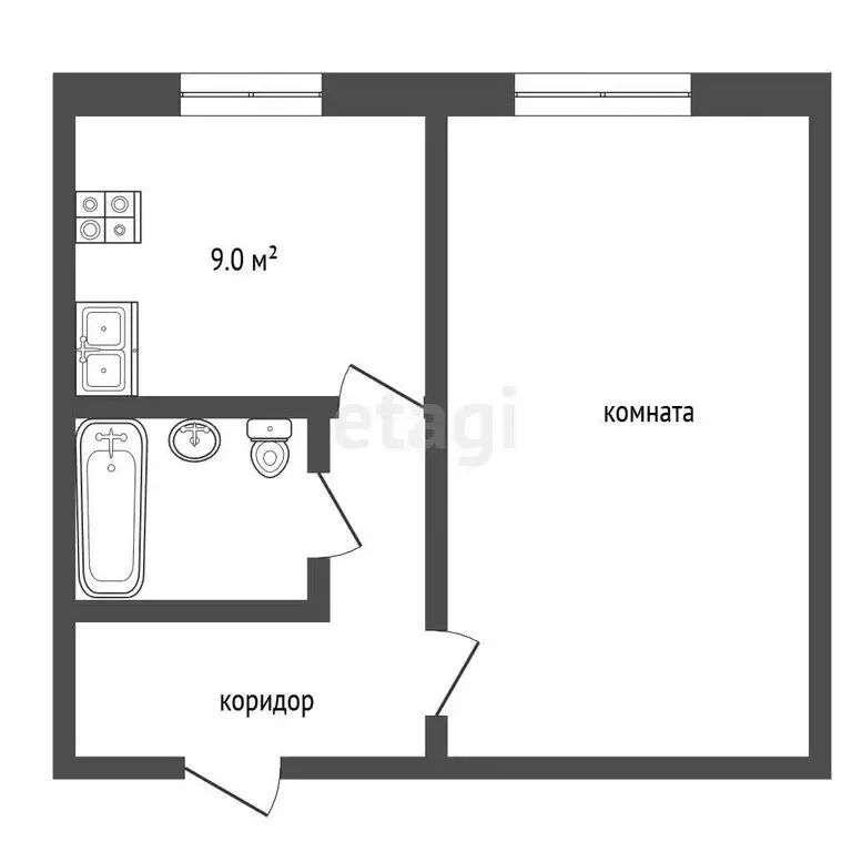 1-комнатная квартира: Рыбинск, проспект Ленина, 193 (34.4 м) - Фото 1