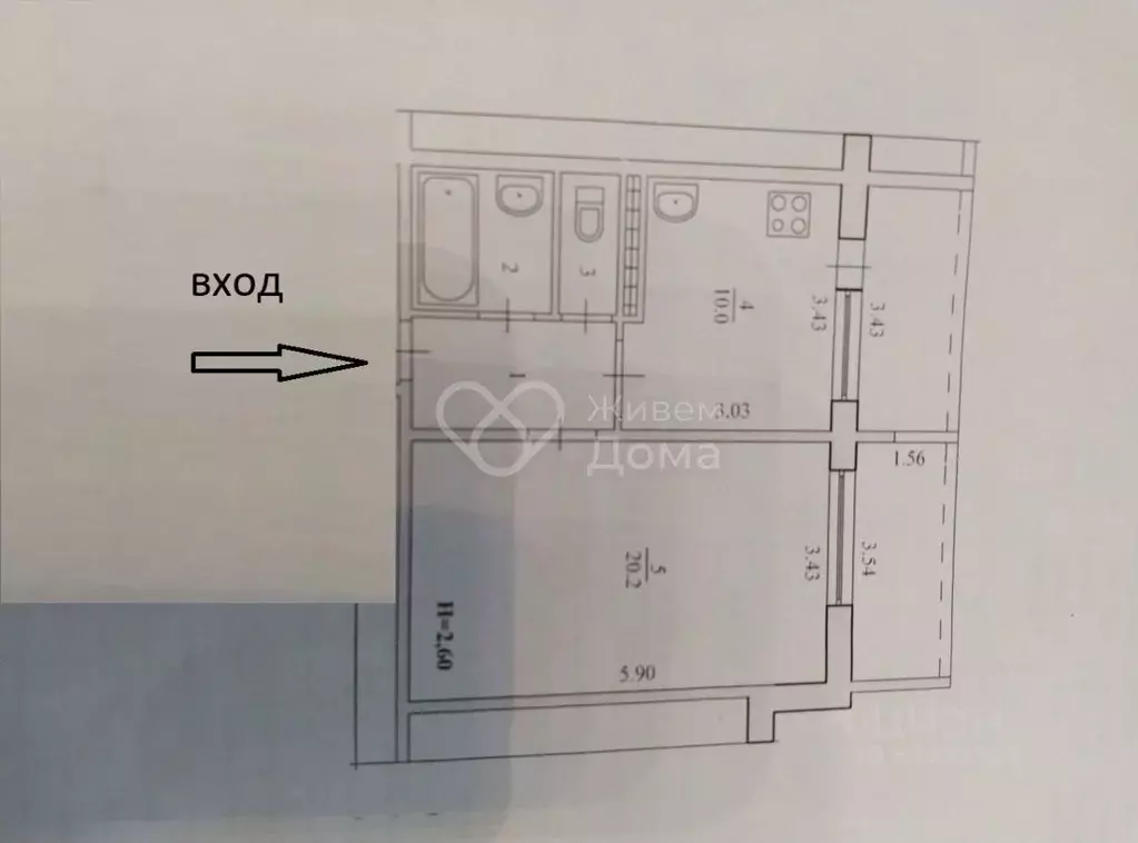1-к кв. Волгоградская область, Волгоград ул. Хользунова, 18/3 (39.2 м) - Фото 2
