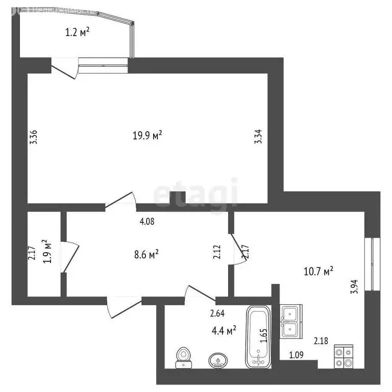 1-комнатная квартира: Феодосия, Симферопольское шоссе, 24Е (45.5 м) - Фото 1