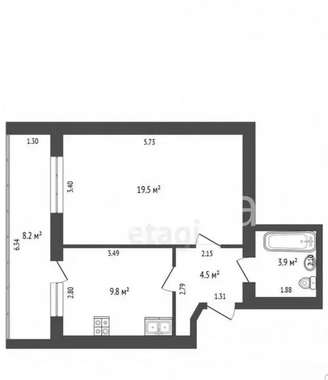 1-комнатная квартира: Самара, улица Гагарина, 21 (37.7 м) - Фото 2