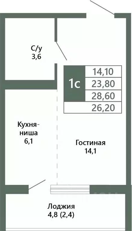 1-к кв. Кемеровская область, Кемерово 64-й мкр, Лучи жилой комплекс ... - Фото 0