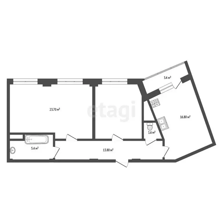 2-комнатная квартира: Ставрополь, Шпаковская улица, 107Д (78.9 м) - Фото 1