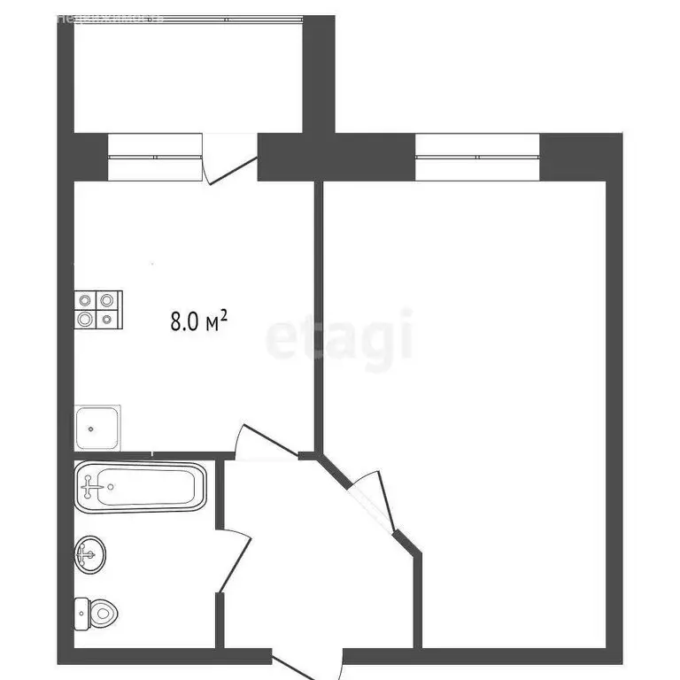 1-комнатная квартира: Йошкар-Ола, улица Петрова, 32А (30 м) - Фото 0