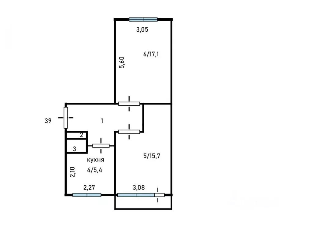 2-к кв. Томская область, Томск ул. Ивана Черных, 99 (46.7 м) - Фото 2