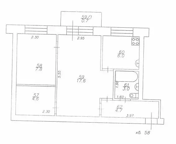 2-к кв. Татарстан, Казань Авангардная ул., 56/2 (43.7 м) - Фото 1